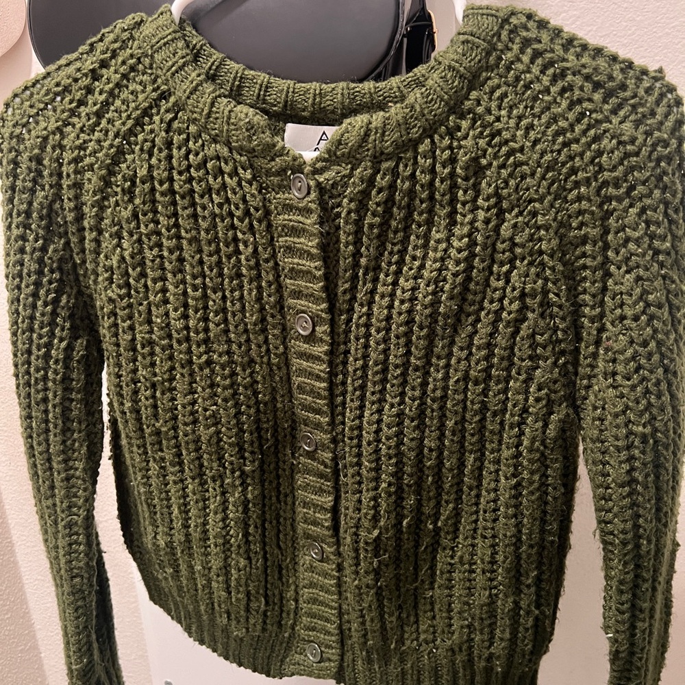 UNIF Green Knit Cardigan Sweater
